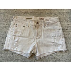 AG The Bonnie Cutoff Denim Jean Shorts White Blue Size 25